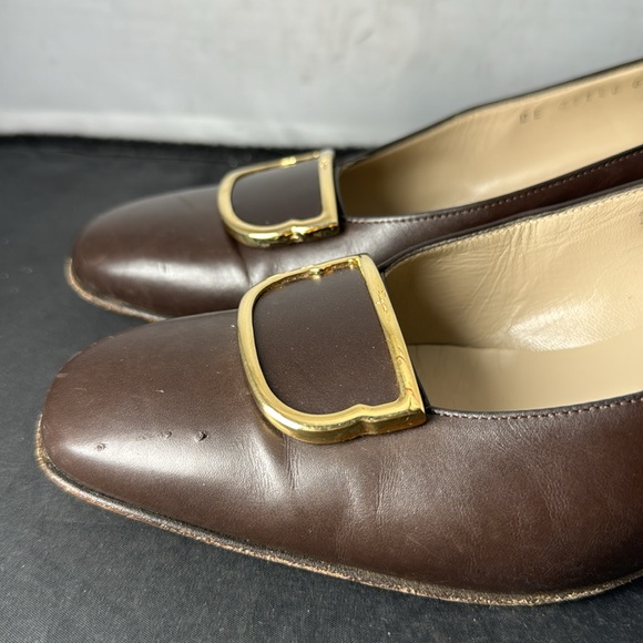 Salvatore Ferragamo Pumps Block Heels Slip On Shoes made in Italy size 8 B - Picture 5 of 12